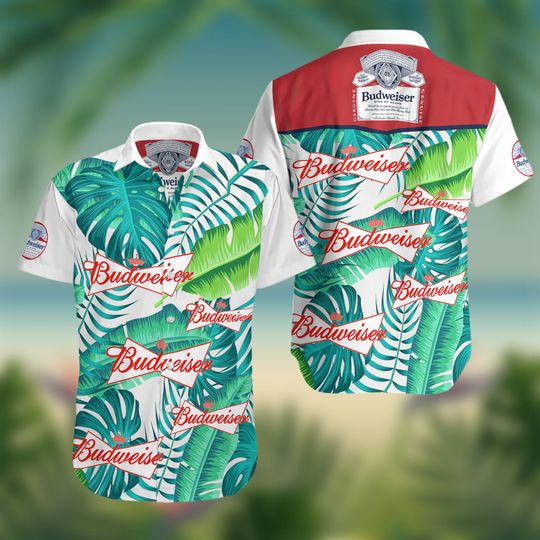 Budweiser Summer Green Hawaiian Shirt