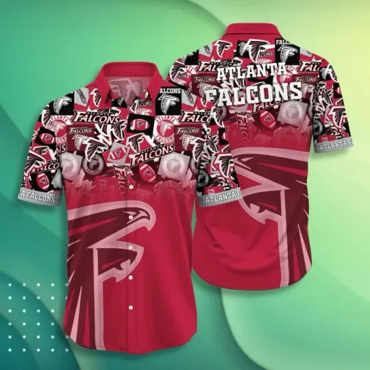Atlanta Falcons Iconic Collage Aloha Hawaiian Shirt For football Fans