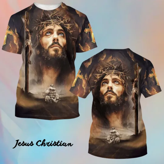 Discover Jesus Christ Crucified On The Cross 3D T-Shirt - Christian Unisex Shirt