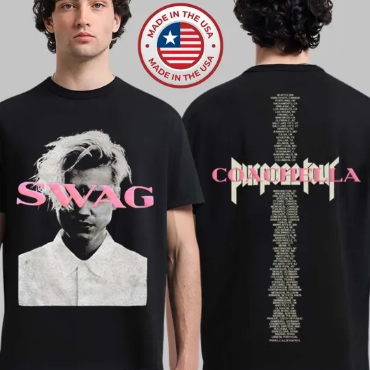 Justin Bieber Coachellla 2026 Day 2 Merch Purpose Tour X Swag SKYLRK T-Shirt