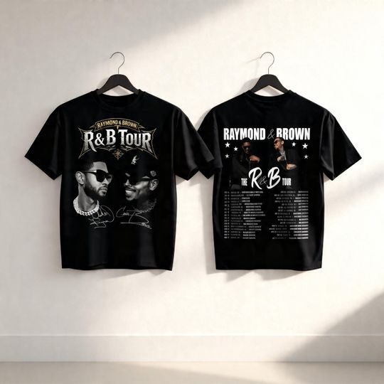 Usher Chris Brown Tour 2026 Shirt, Raymond and Brown RnB Tour Tee, Double Sided RnB Concert Shirt