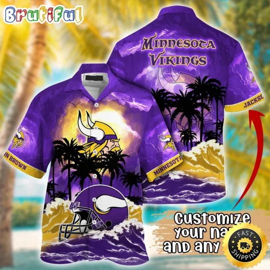 Personalized Minnesota Vikings Ever Aloha Hawaiian Shirt