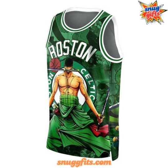 Boston Celtics x One Piecee Roronoa Zoro Basketball Jersey