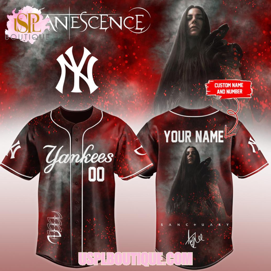 New York Yankees x Evanescence World Tour 2026 Custom Red Jersey