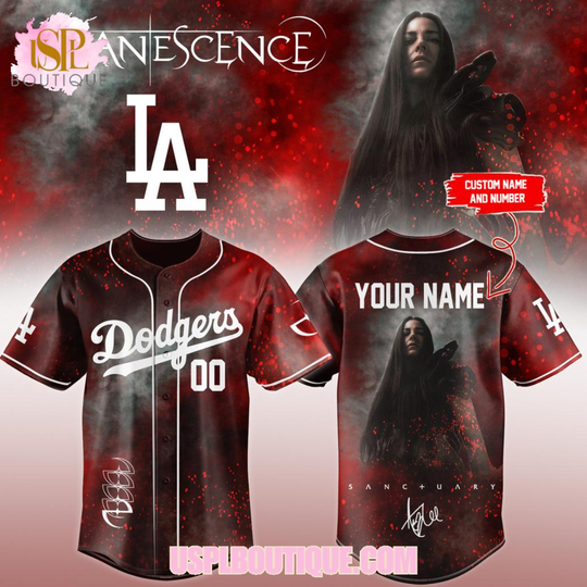 Los Angeles Dodgers x Evanescence World Tour 2026 Custom Red Jersey