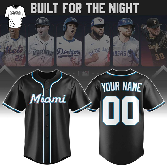 Miami Marlins Blackout 2026 Edition Custom Name Jersey
