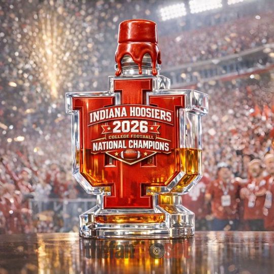 Indiana Hoosiers 2026 College Football National Champions Whiskey Bottle, Father's Day Gift, Gift For Dad, Gift For Him