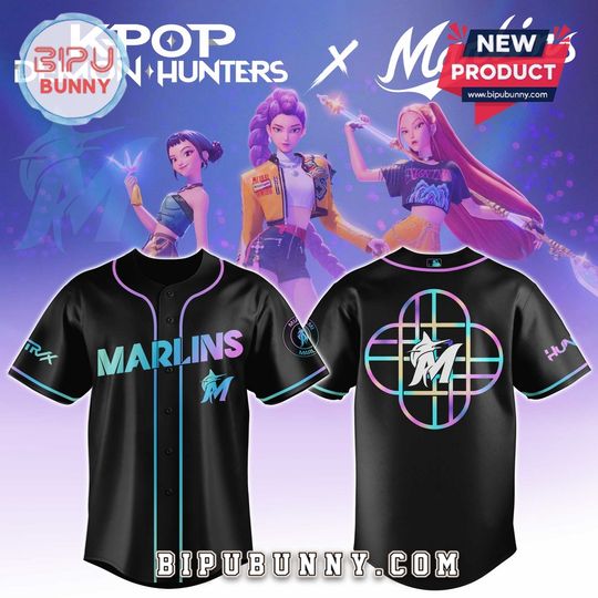 Miami Marlins x KPop Demon Hunters Baseball Jersey