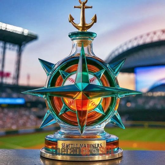 Seattle Mariners Limited Edition Whiskey Bottle, Father's Day Gift, Gift For Dad, Gift For Him