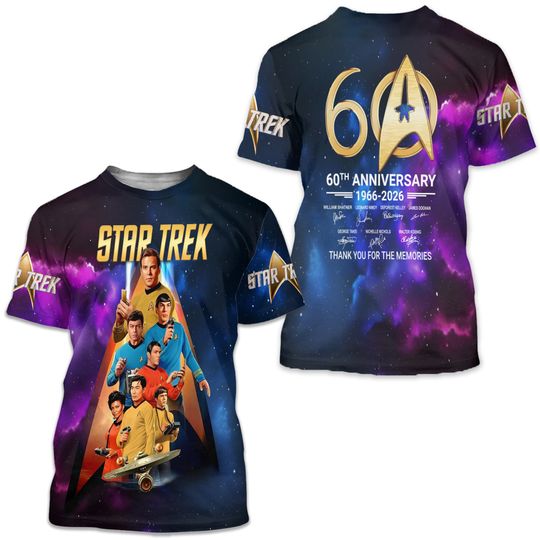 Star Treks 60Th Anniversary 3D T-Shirt For Holiday Gift