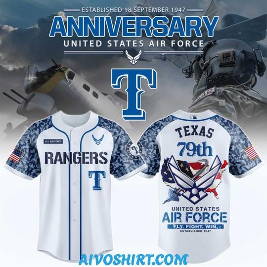 Texas Rangers US Air Force 79th 1947-2026 Baseball Jersey