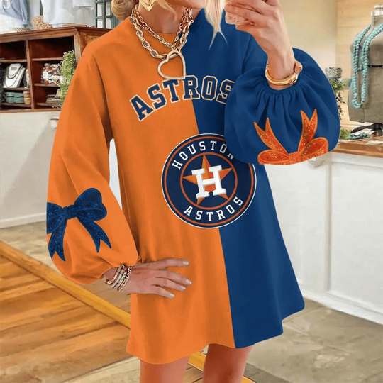 Houston Astros Women's Puff Sleeve Long Sleeve