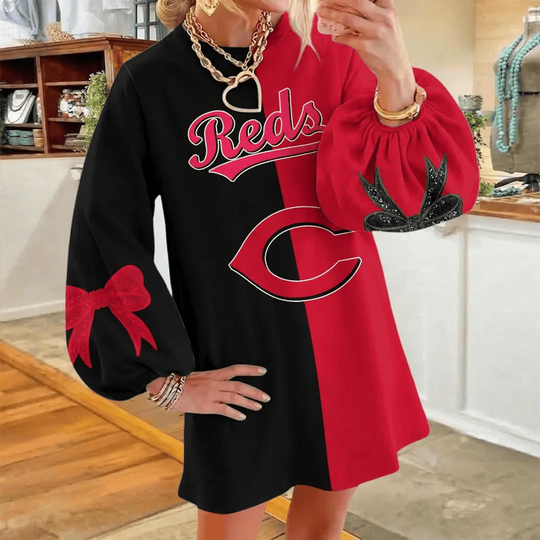 Cincinnati Reds Women's Puff Sleeve Long Sleeve