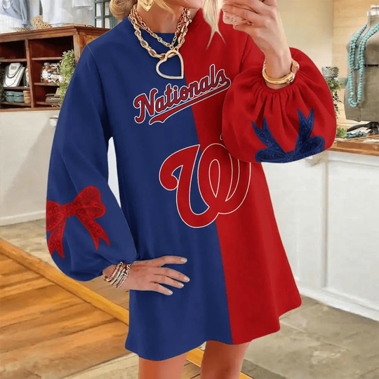 Washington Nationals Women's Puff Sleeve Long Sleeve