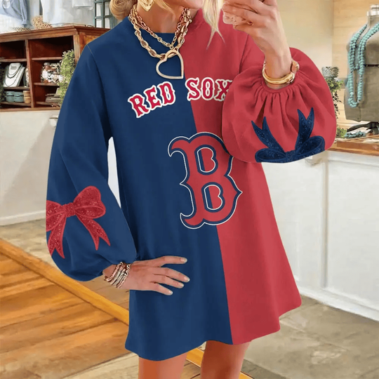 Boston Red Sox Women's Puff Sleeve Long Sleeve