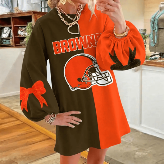 Cleveland Browns Women's Puff Sleeve Long Sleeve