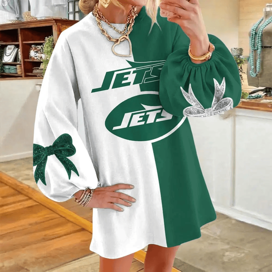 New York Jets Women's Puff Sleeve Long Sleeve