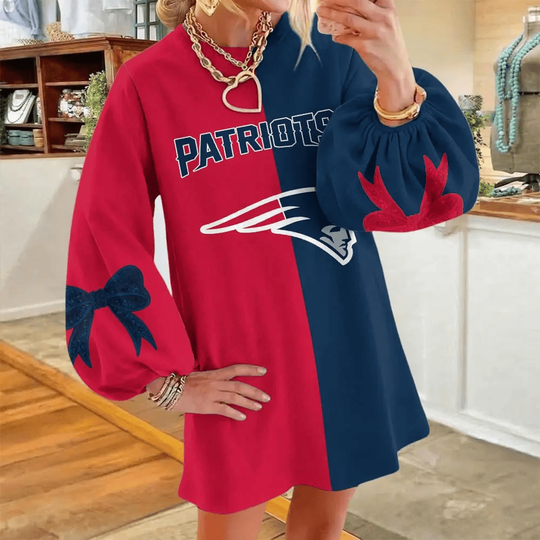 New England Patriots Women's Puff Sleeve Long Sleeve