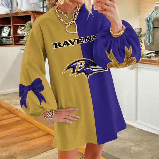Baltimore Ravens Women's Puff Sleeve Long Sleeve