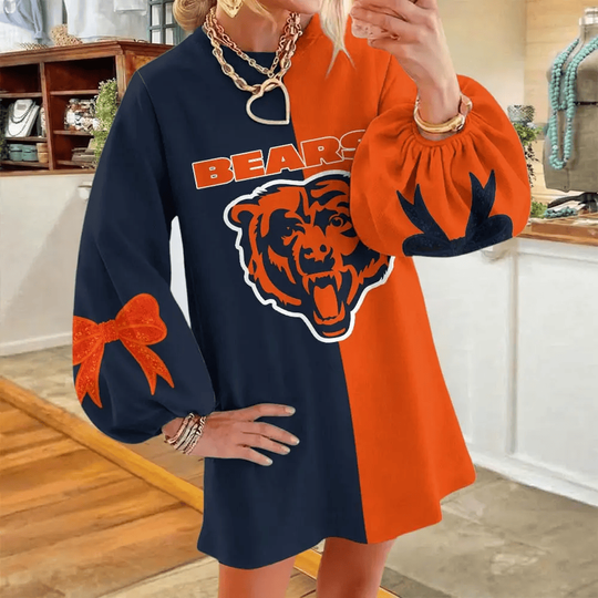 Chicago Bears Women's Puff Sleeve Long Sleeve