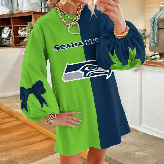 Seattle Seahawks Women's Puff Sleeve Long Sleeve
