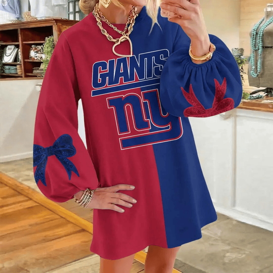 New York Giants Women's Puff Sleeve Long Sleeve