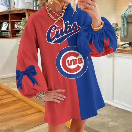 Chicago Cubs Women's Puff Sleeve Long Sleeve