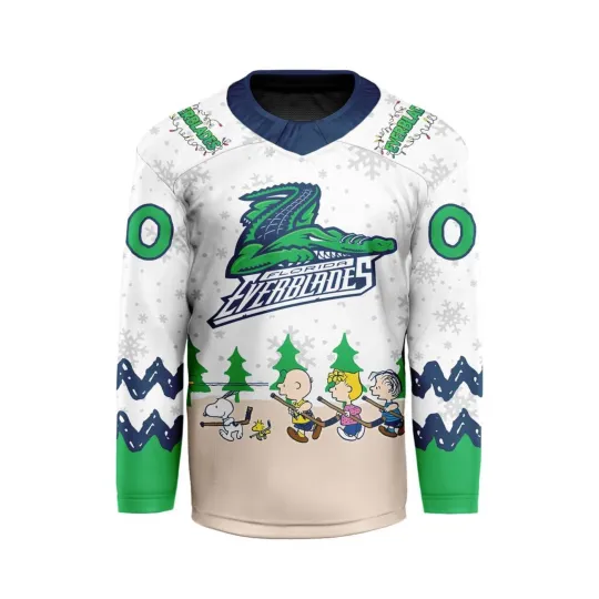 Discover Florida Everblades Special Peanuts Design V-shaped Hockey Jsy For Fan Gear
