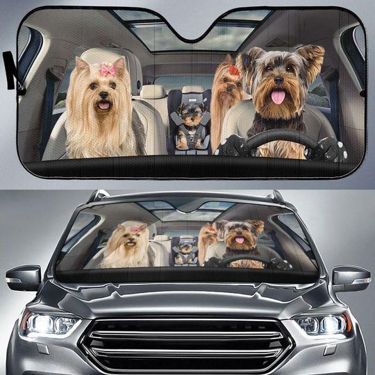Discover Yorkshire Terriers Car Sunshade, Yorkshire Car Sun Shade, Dog Car Sunshade, Yorkshire Auto Sunshade, Sun Shade For Car, Dog Lover Gift