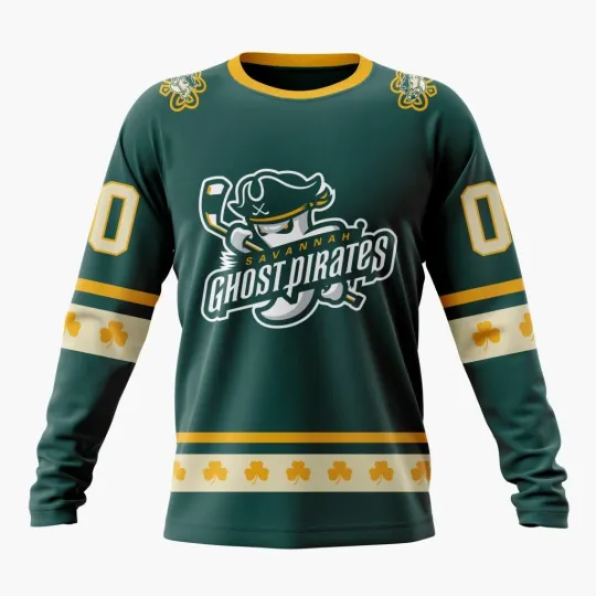 Savannah Ghost Pirates Personalized 2026 St. Patrick’s Day Long Sleeve Fan Gear