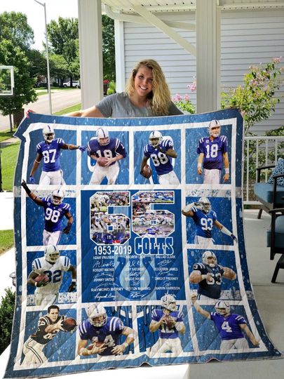 Discover football Indianapolis Colts Legends Blue Quilt Blanket V2