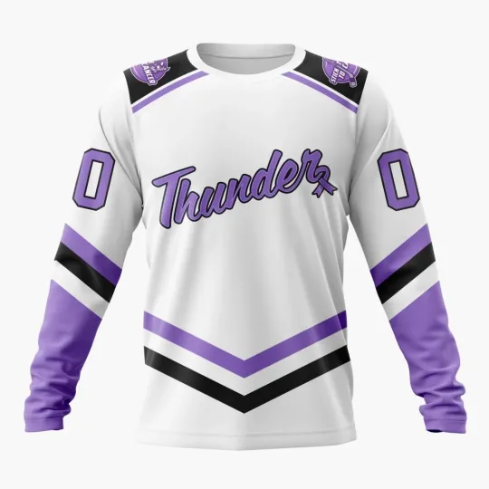Adirondack Thunder Personalized 2026 Hockey Fights Cancer Long Sleeve Fullsize