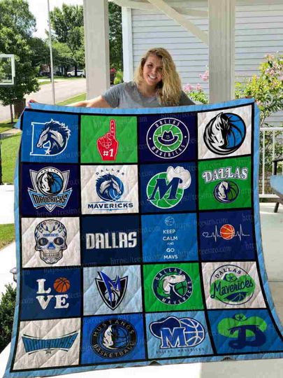Discover Dallas Mavericks Black Blue #1 Fan Love Quilt Blanket