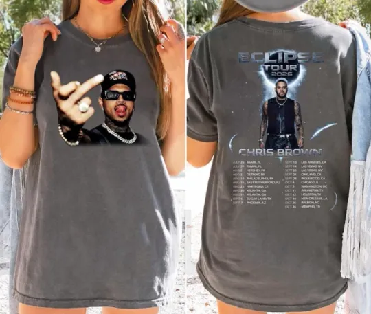 Discover Chris Brown Eclipse Tour 2026 2 Sided Shirt, Raymond and Brown Tour 2026 T-Shirt