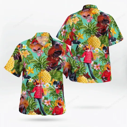 The Muppet Floyd Pepper Tropical Hawaiian Button Down Shirt