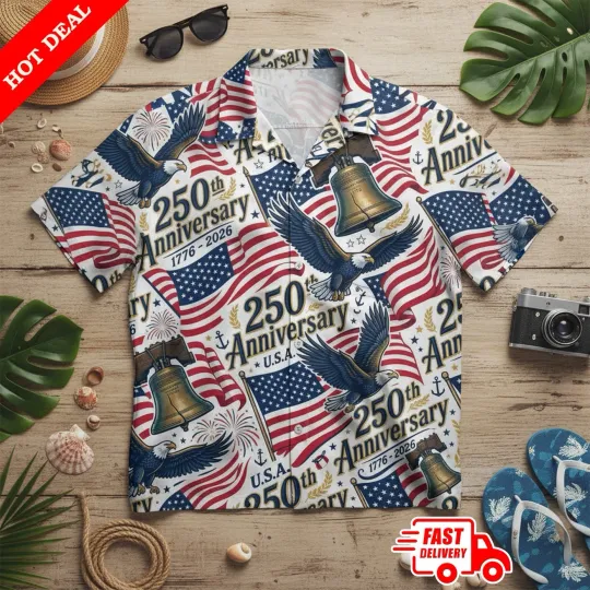 USA 250th Anniversary Hawaiian Shirt | 1776-2026 America 250 Years of Freedom