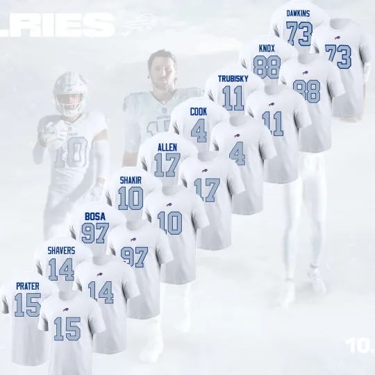 Buffalo Bills "Cold Front" 2025 Multi-player Name & Number For Fans