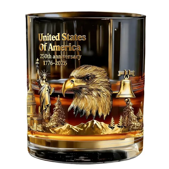United States Of America 250th Anniversary 1776-2026 Personalized Whiskey Glass