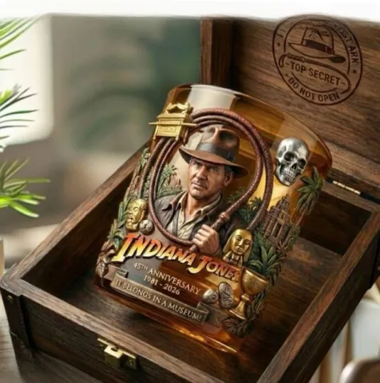 Indiana Jones 1981-2026 45th Anniversary Colored Rock Glass Whiskey