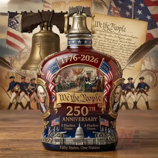 Discover USA 250th Anniversary Whiskey Decanter 1776-2026 WE THE PEOPLE COLLECTABLE