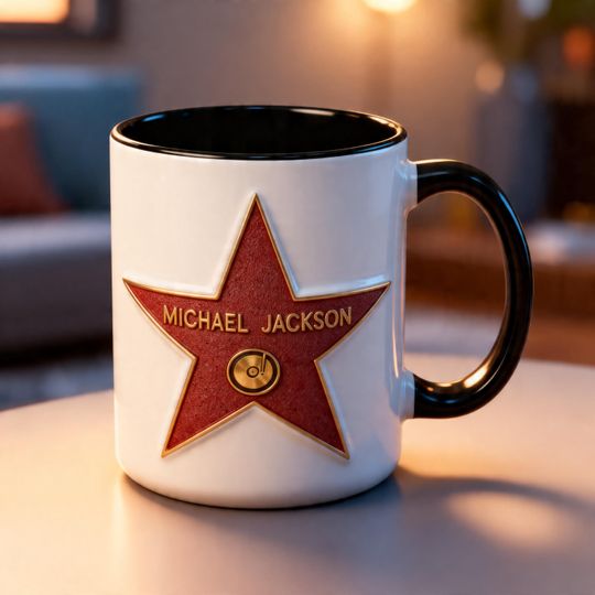 Michael Jackson 3D Embossed Accent Mug, King of Pop Coffee Cup, Music Fan Celebrity Mug