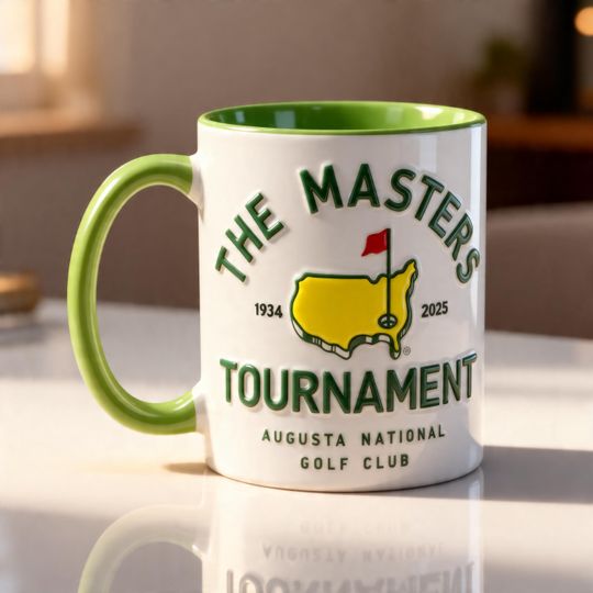 Golf Masters 3D Embossed Mug, Golf Lover Gift, Augusta Style Coffee Mug, Golf Tournament Mug