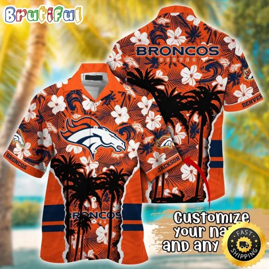 Discover Customized Denver Broncos Palm Tree Aloha Hawaiian Shirt