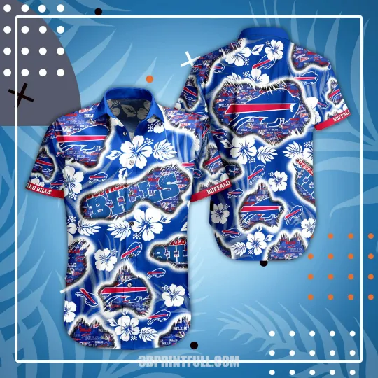 Buffalo Bills Hawaiian Shirts Tropical Flower Mens