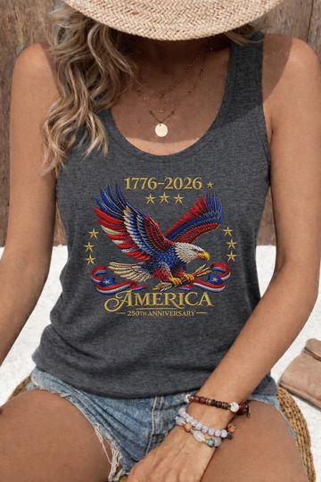 250th Birthday USA Tank Top - 250 Years of Independence Day Tank Top (1776-2026) | Semiquincentennial Gift, 4th of July Outfit Tank