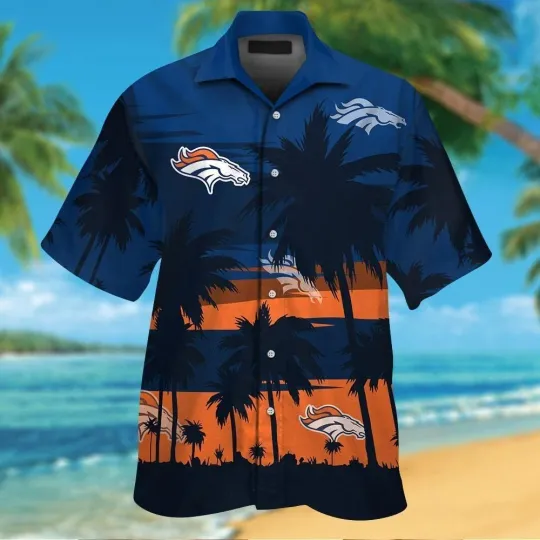 Discover Denver Broncos Short Sleeve Button Up Tropical Hawaiian Shirt VER07