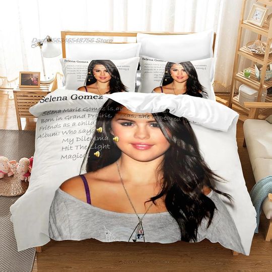 Selena Gomez White Bedding Set