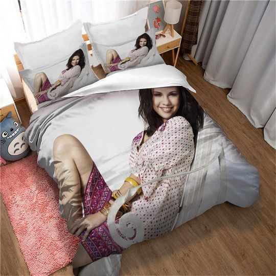 Selena Gomez White Bedding Set