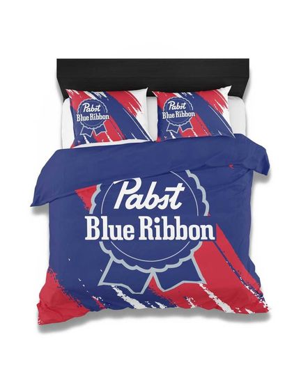 Pabst Blue Ribbon Blue Bedding Set