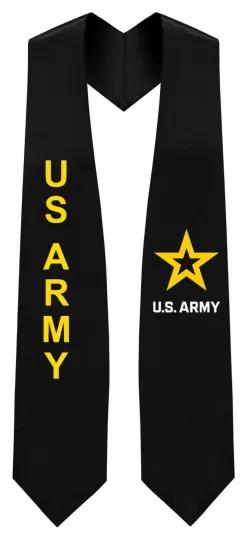Black U.S. Army Graduation Stole